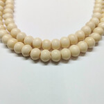 Ox Bone Round  8mm White Bead Strand