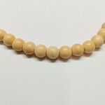 Ox Bone Round  8mm Yellowish White Bead Strand