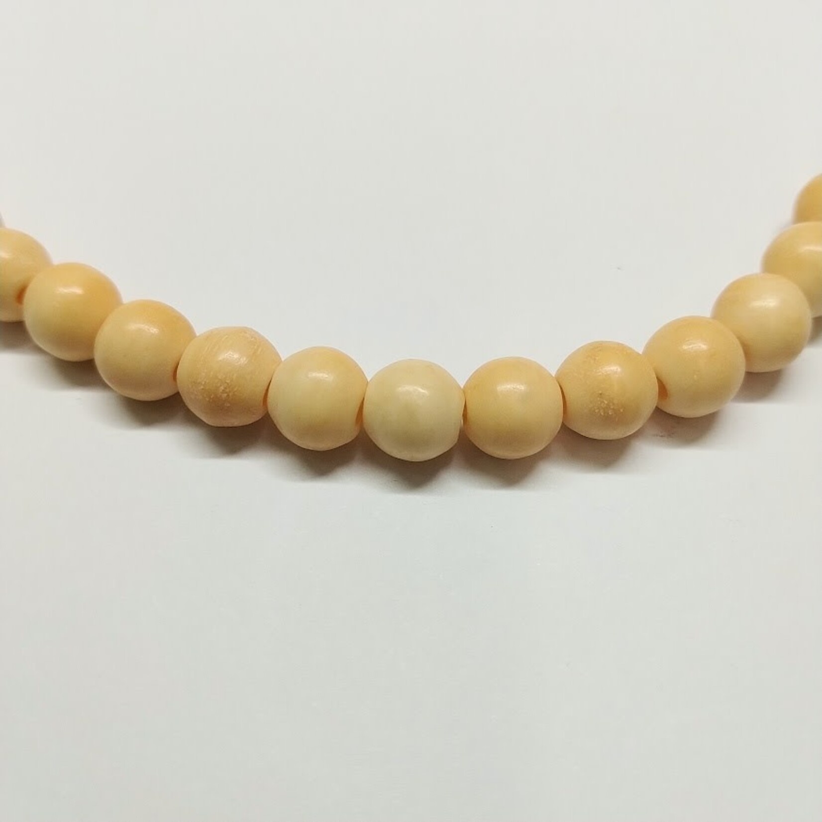 Ox Bone Round  8mm Yellowish White Bead Strand