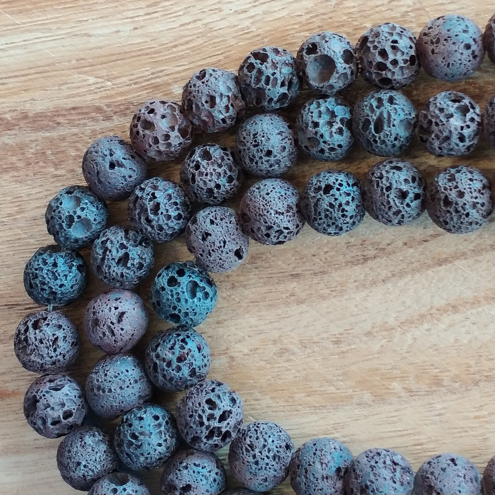 Lava Stone Black 10mm Bead Strand