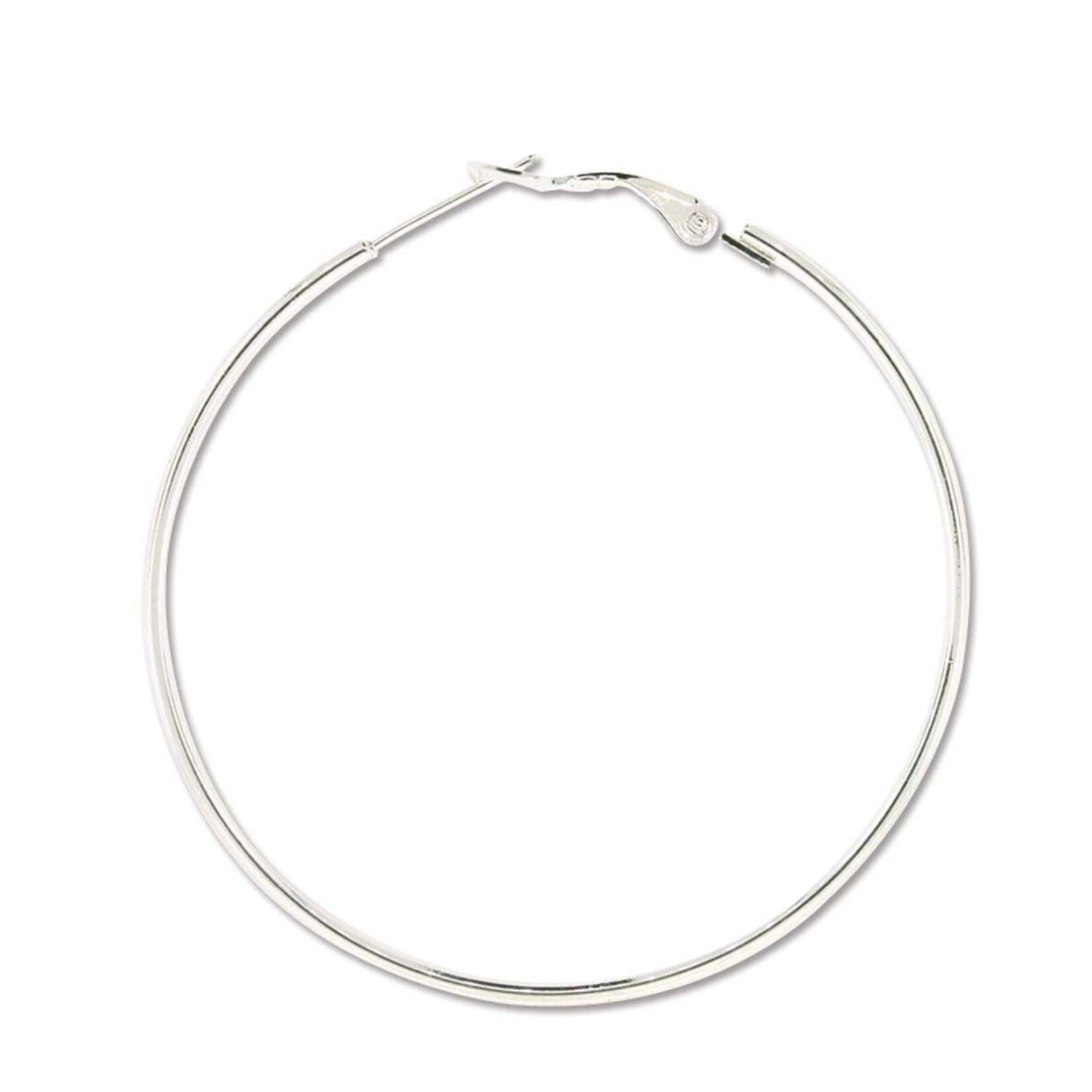 Silver Plated 50mm Earring Hoop - 10 Pieces