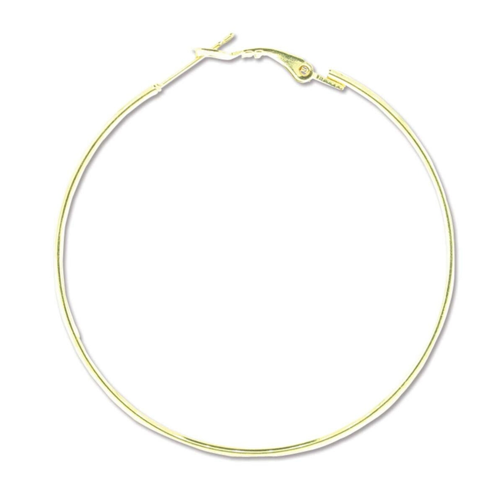 Gold Plated 50mm Earring Hoop - 10 Pieces