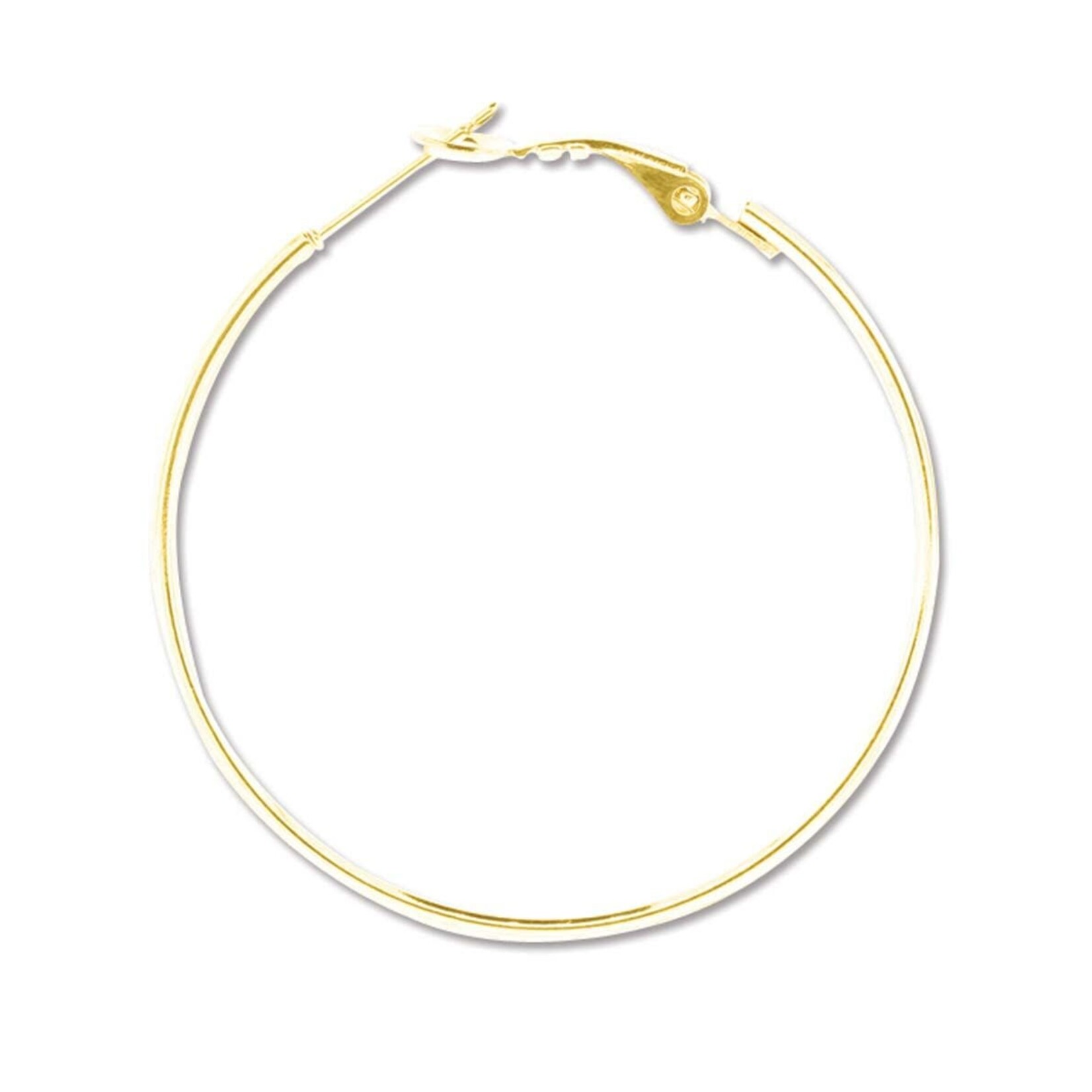 Gold Plated 40mm Earring Hoop - 10 Pieces