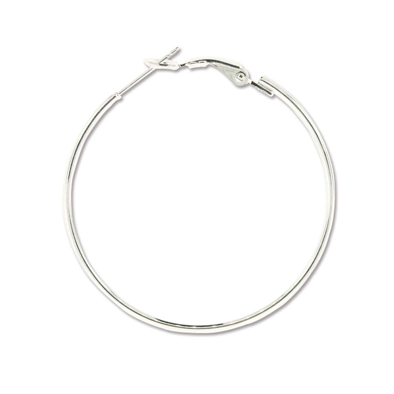 Silver Plated 40mm Earring Hoop - 10 Pieces