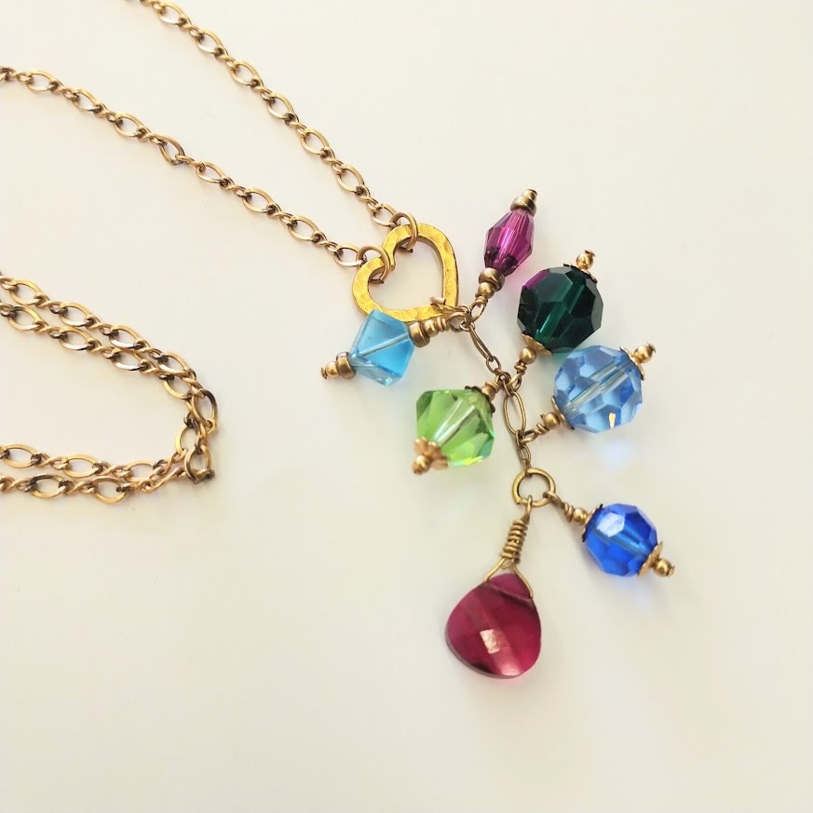 Gold Filled Crystal Cluster Chain Necklace - Vicki's Creations