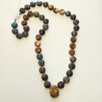 Yellow Jasper and Chrysocolla Knotted Necklace - Ready To Wear
