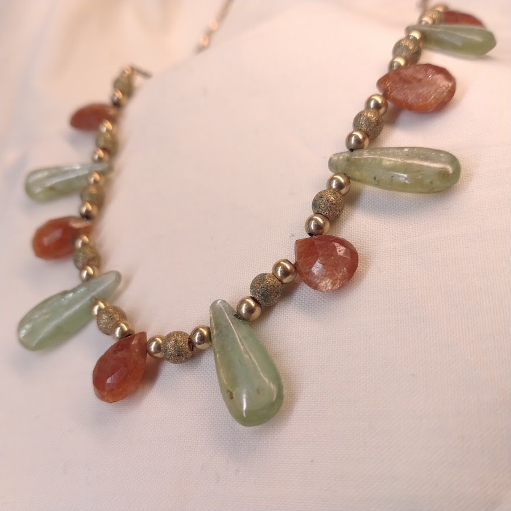 Gold Filled Sunstone & Prehnite Choker- Vicki's Creations