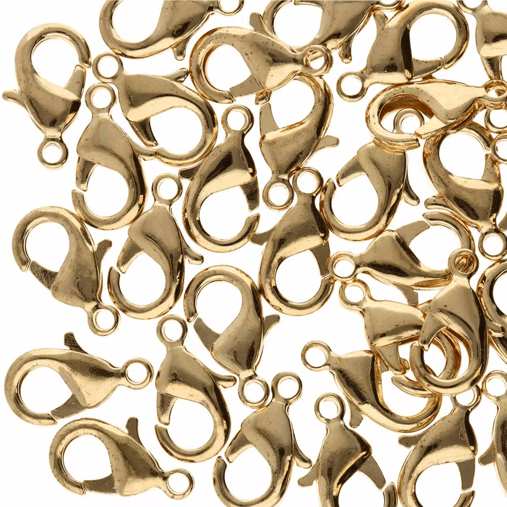 Gold Plated 15x8mm Lobster Claw - 5 Pieces
