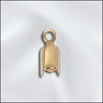 Gold Plated  7mm End Cord Fastener with Closed Ring - Pair