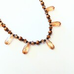 Swarvoski Copper Crystal & Pearl Necklace - Vicki's Creations