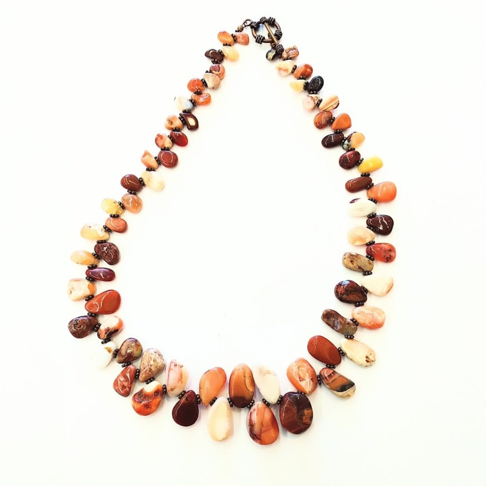 Graduated Jasper Teardrop Necklace  - Vicki's Creations