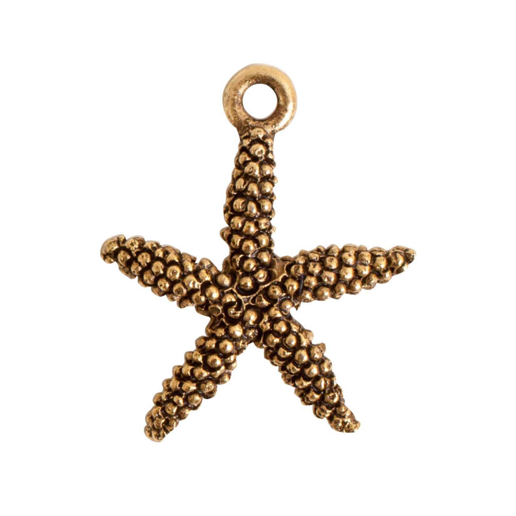 Small Starfish Antique Gold Charm