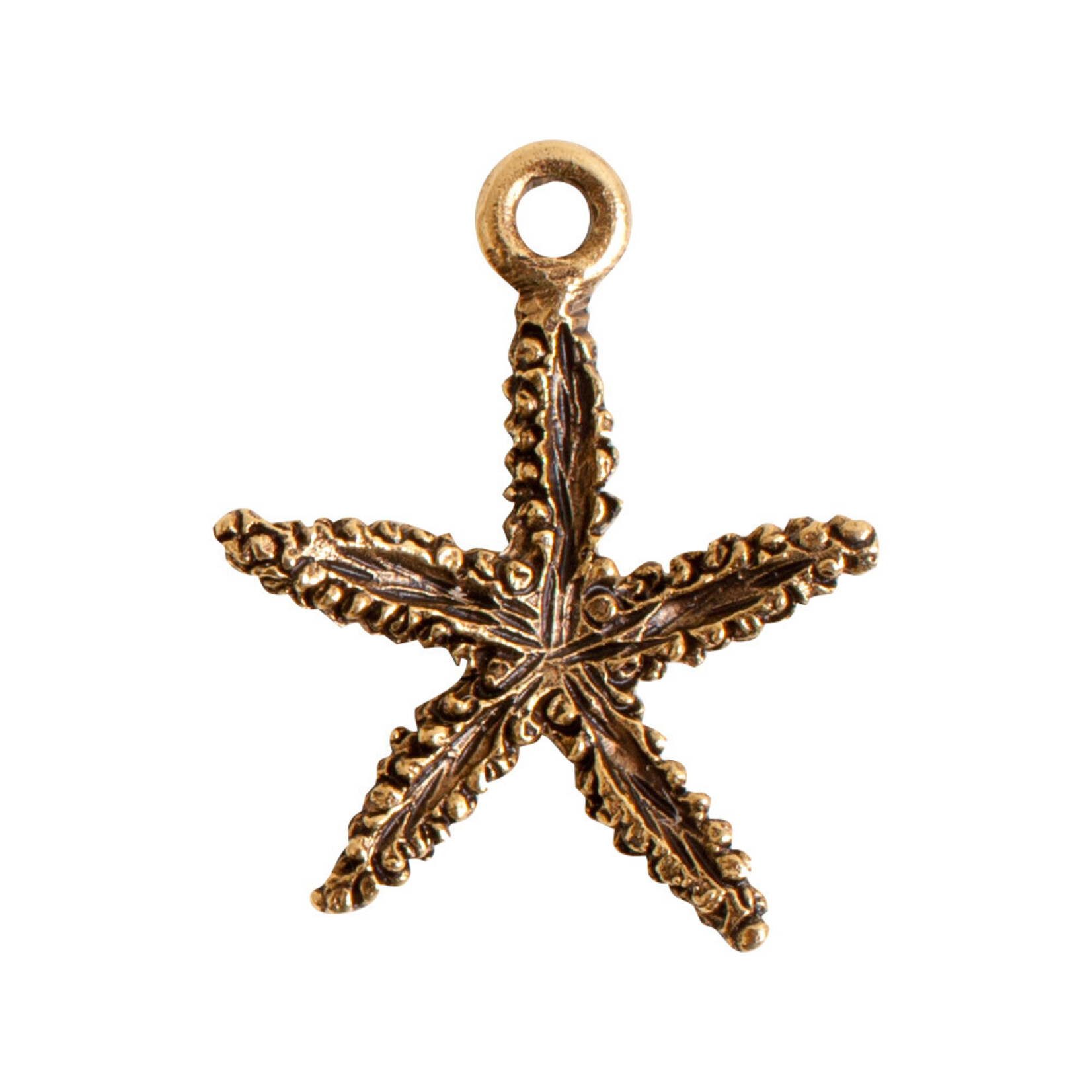 Small Starfish Antique Gold Charm