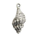 Trumpet Shell Antique Silver Charm