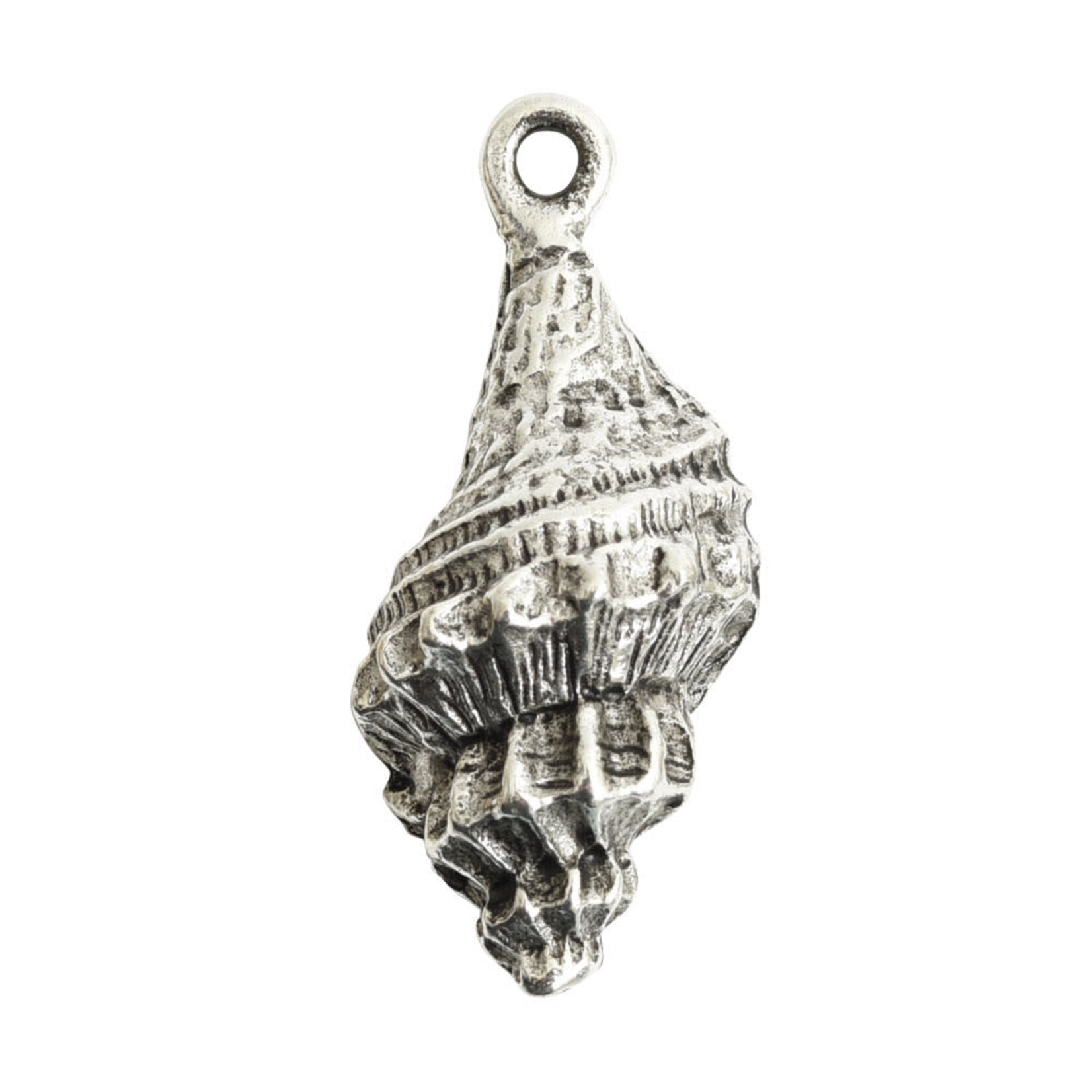 Trumpet Shell Antique Silver Charm