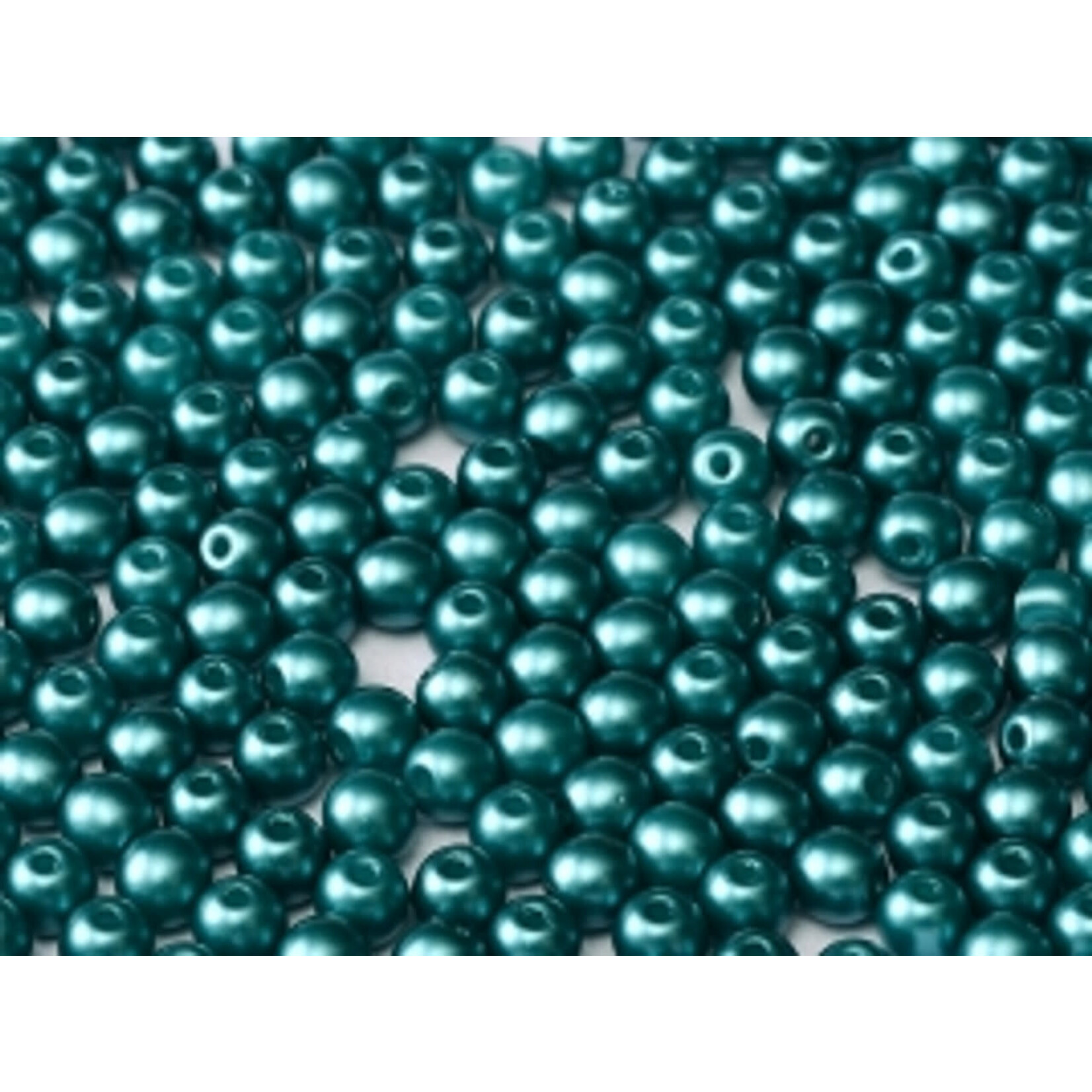 Druk Glass Bead Pastel Emerald 4mm Round - Bag of 25