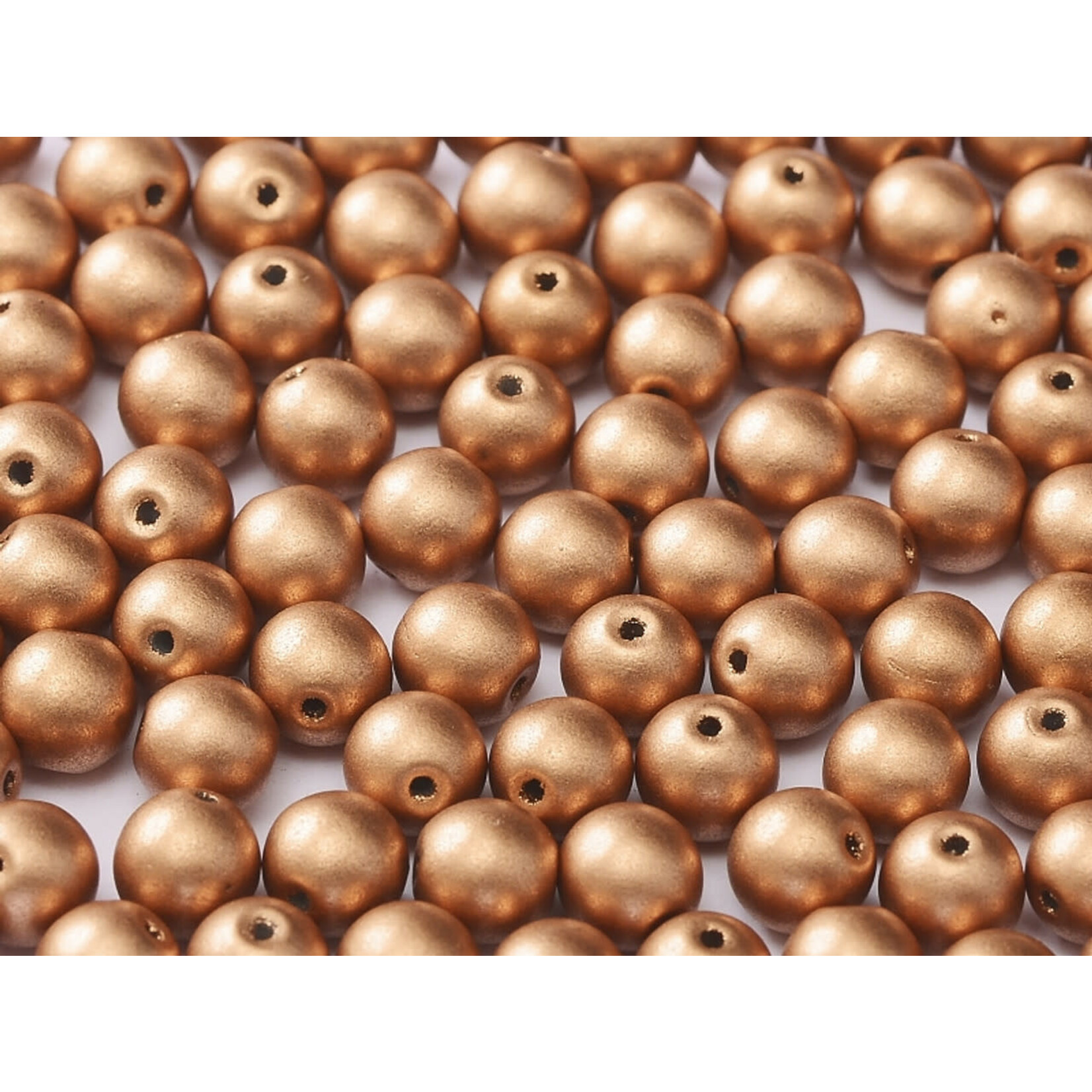 Druk Glass Bead Vintage Copper 4mm Round - Bag of 25