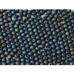 Druk Glass Bead Matte Blue Iris 4mm Round - Bag of 25
