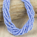 Crystal  2x3mm Opaque Bluebell Blue AB Faceted Rondelle Beads - 15" Strand