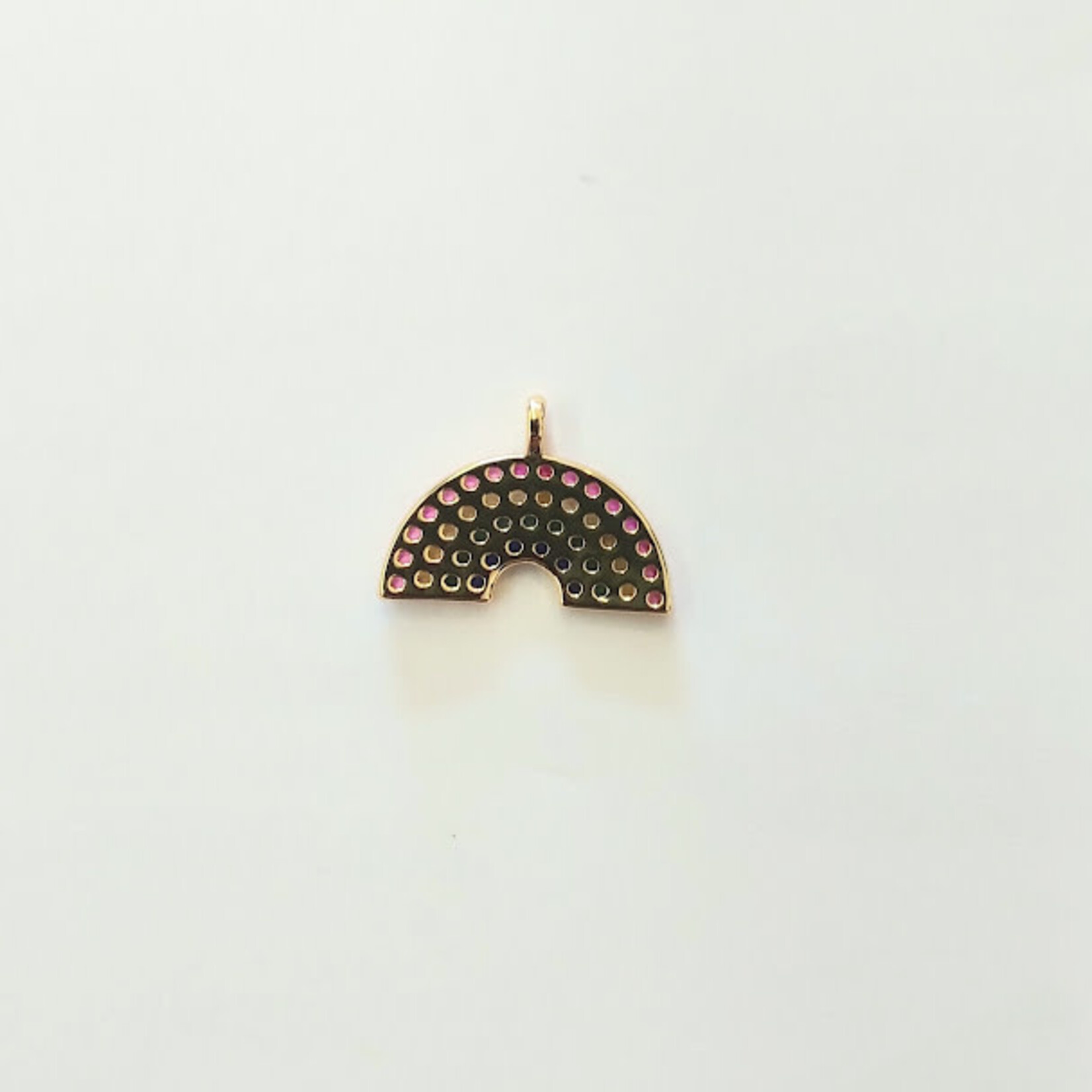 Gold Filled Micropavé Pride Rainbow Charm - Single