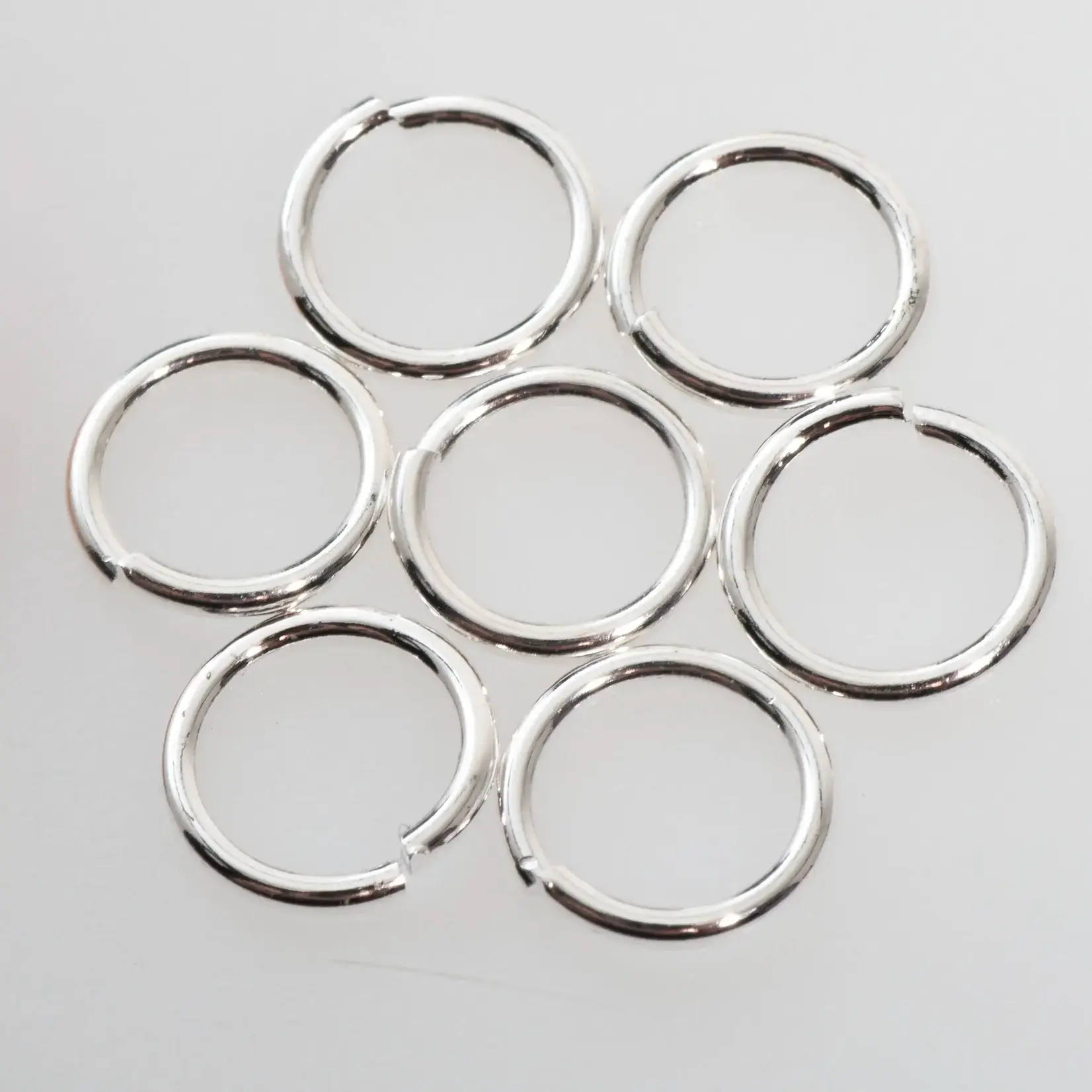 Silver Plated  8mm 18ga Open Jump Ring - 100 Pieces