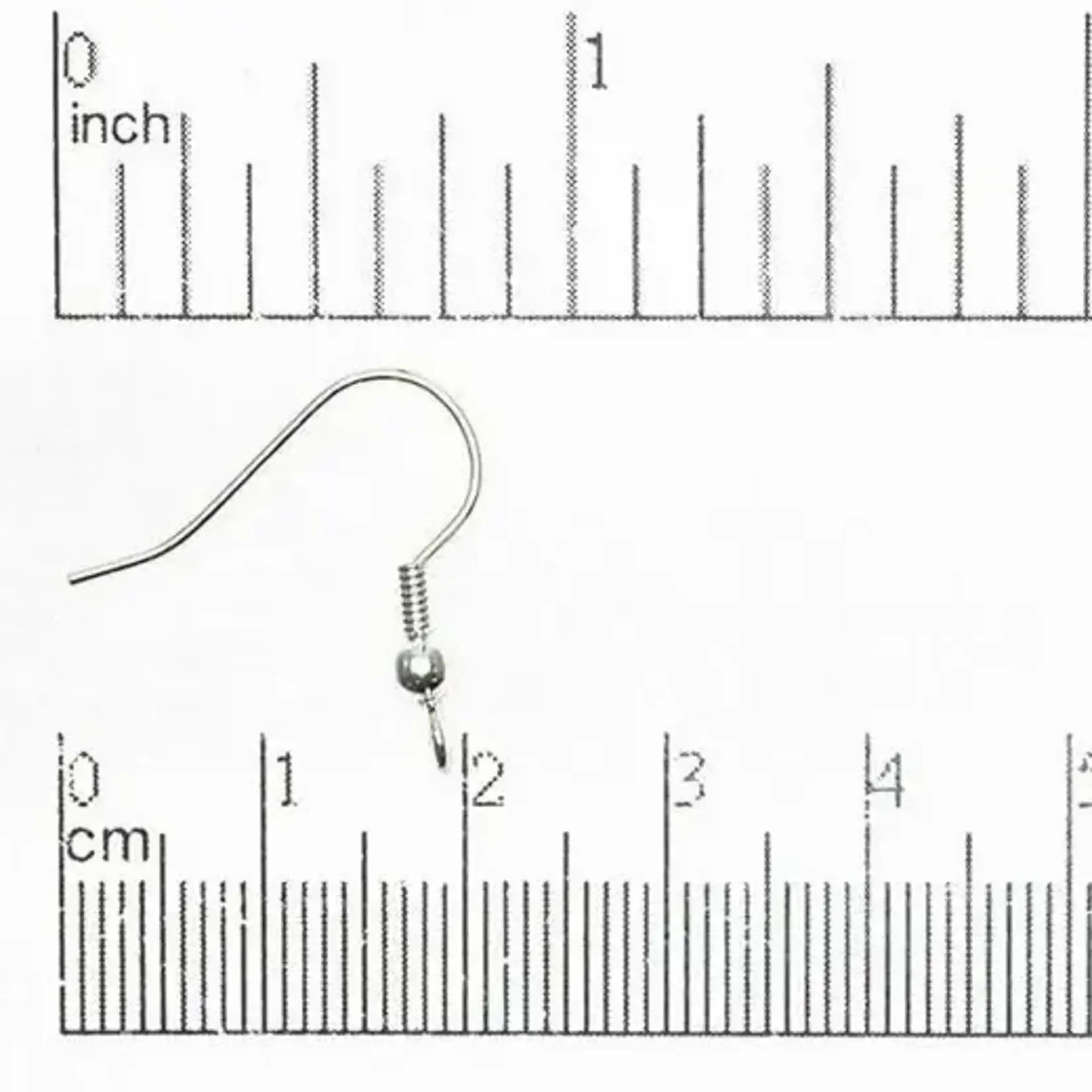 Silver Plated French Earwire w/Ball & Spring - 20 Pieces