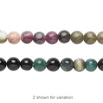 Multi-Tourmaline 5-6mm Round Bead Strand