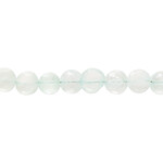 Aquamarine  6-7mm Faceted Flat Round Bead Strand