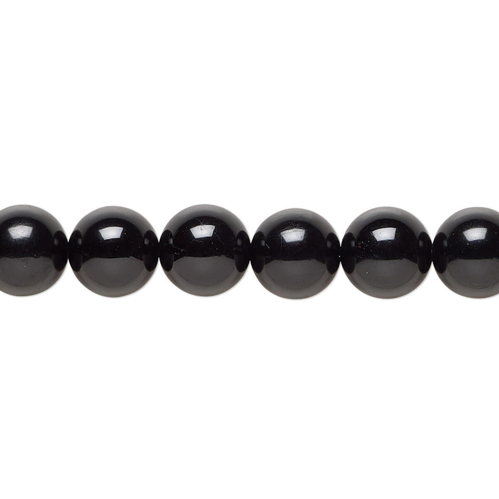 Black Tourmaline  8mm Round Bead Strand