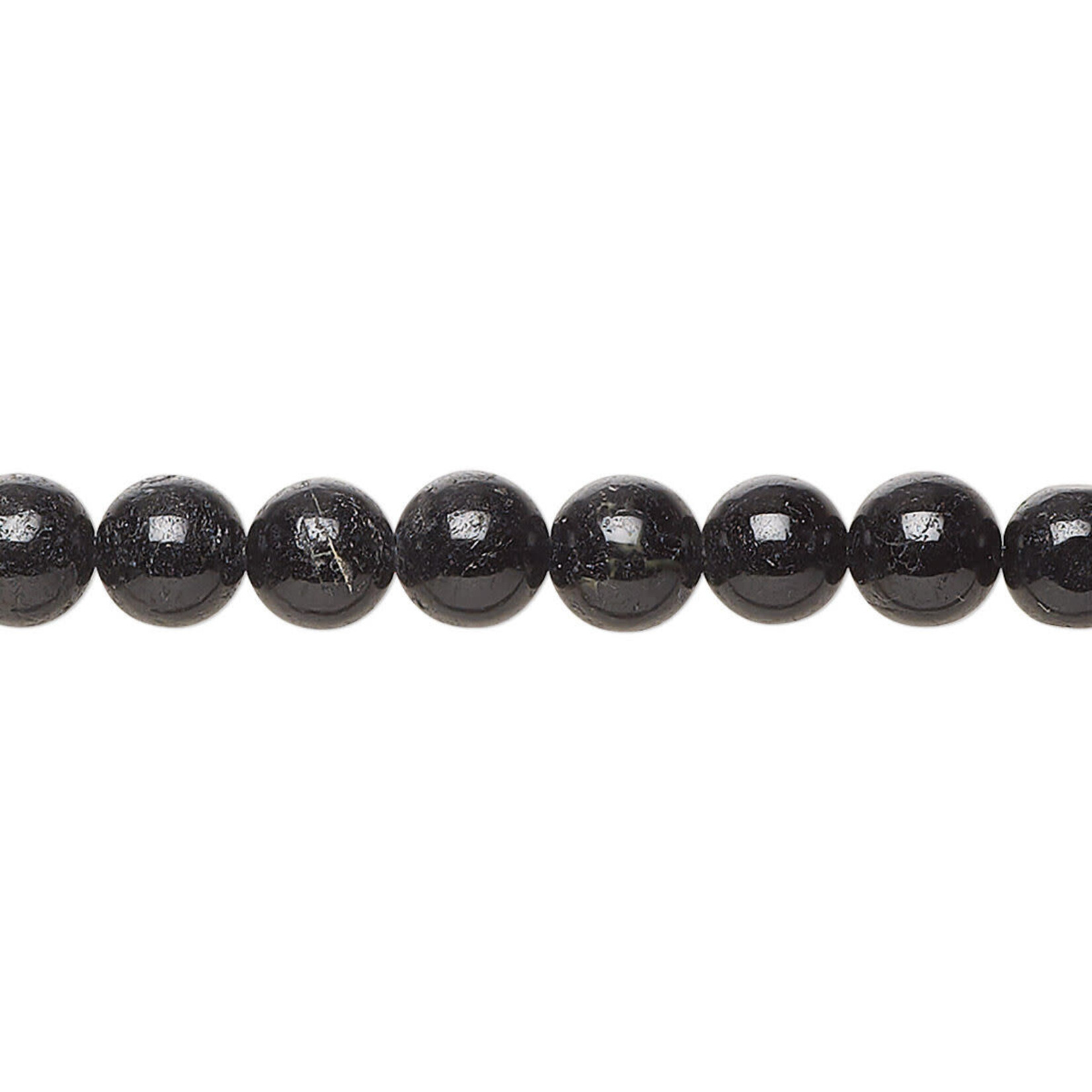 Black Tourmaline  6-7mm Round Bead Strand