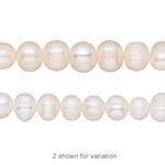 Freshwater Pearl  6-7mm White Semi Round Bead Strand