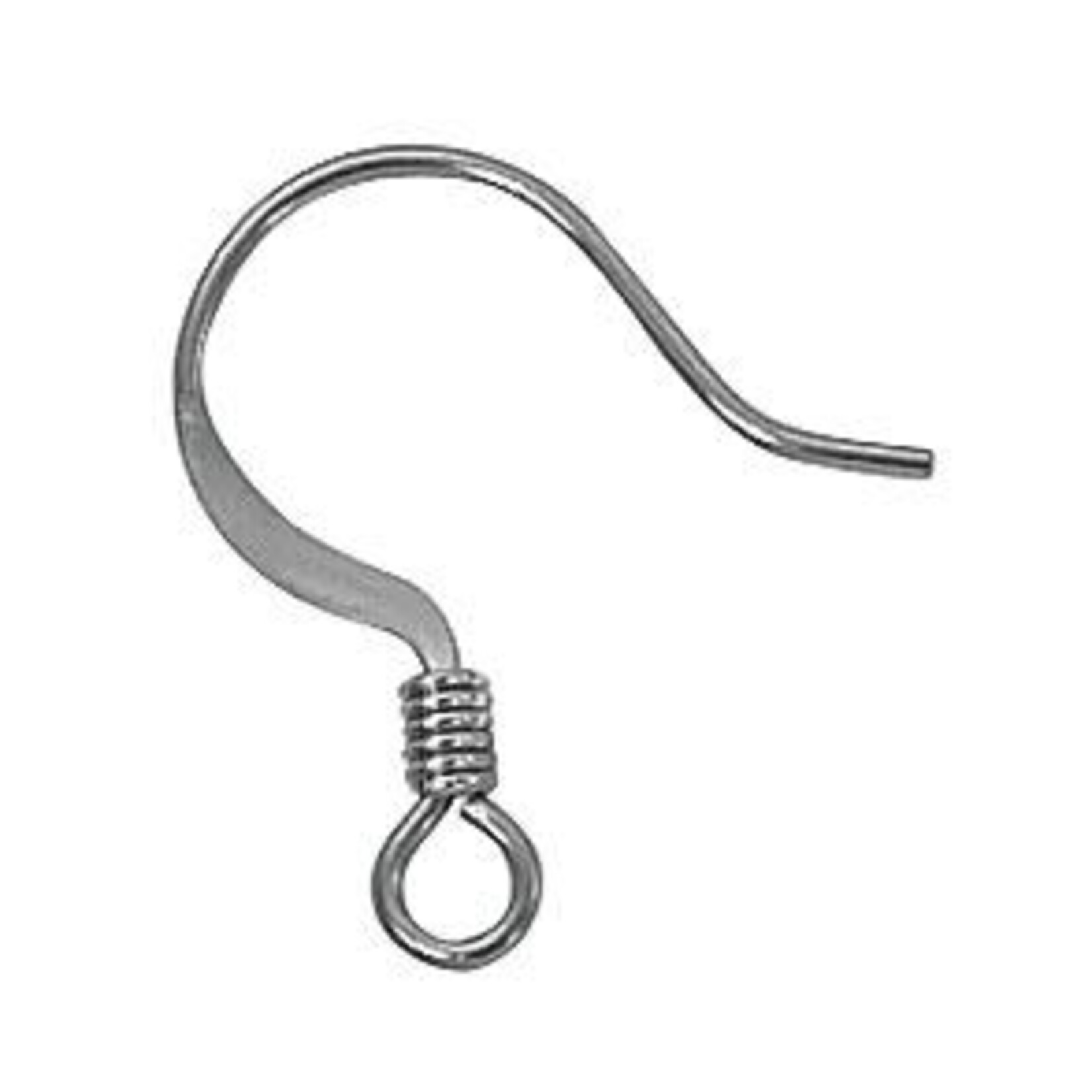Stainless Steel Fishhook Earwire w/ Coil - Pair