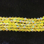 Glass  5mm Yellow AB Bicone Bead Strand