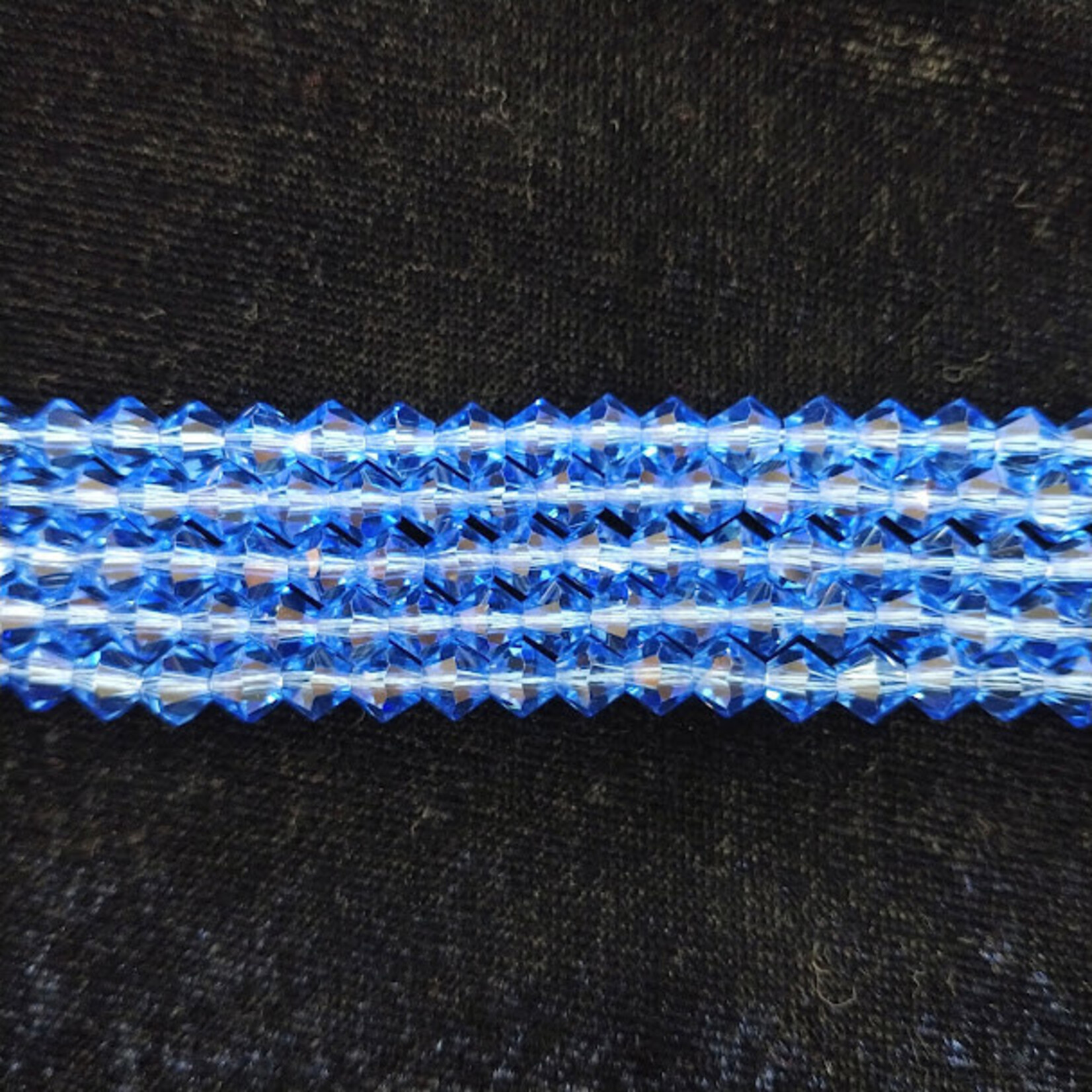 Glass  5mm Sky Blue AB Bicone Bead Strand