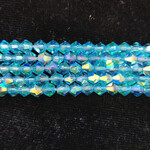 Glass 5mm Royal Blue AB Bicone Bead Strand