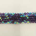 Glass  5mm Purple AB Bicone Bead Strand
