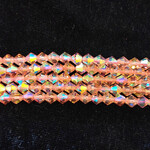 Glass  5mm Pink AB Bicone Bead Strand