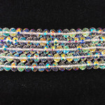 Faceted Glass Rondelle  6x8mm Crystal AB Bead Strand
