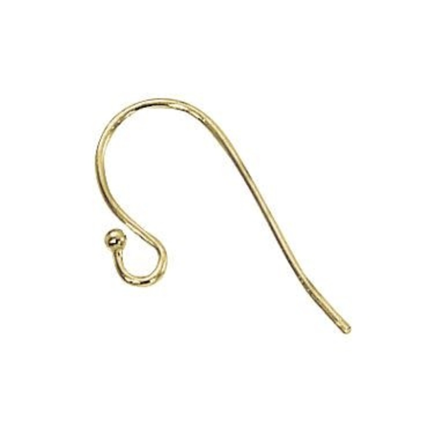 Gold Plated Earwire w/ 1mm Ball - Pair