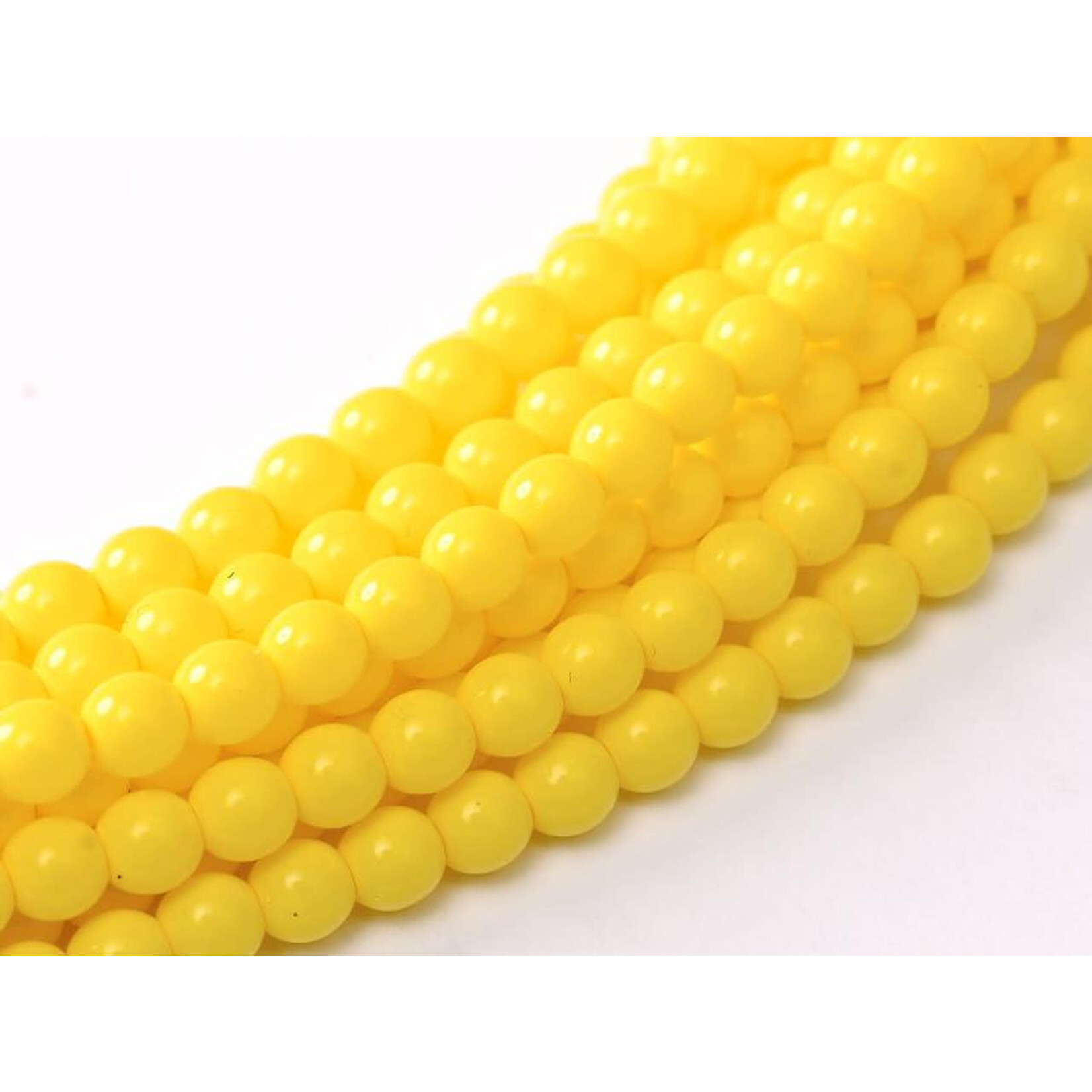 Druk Glass Bead Yellow Squash  3mm Round - Bag of 25