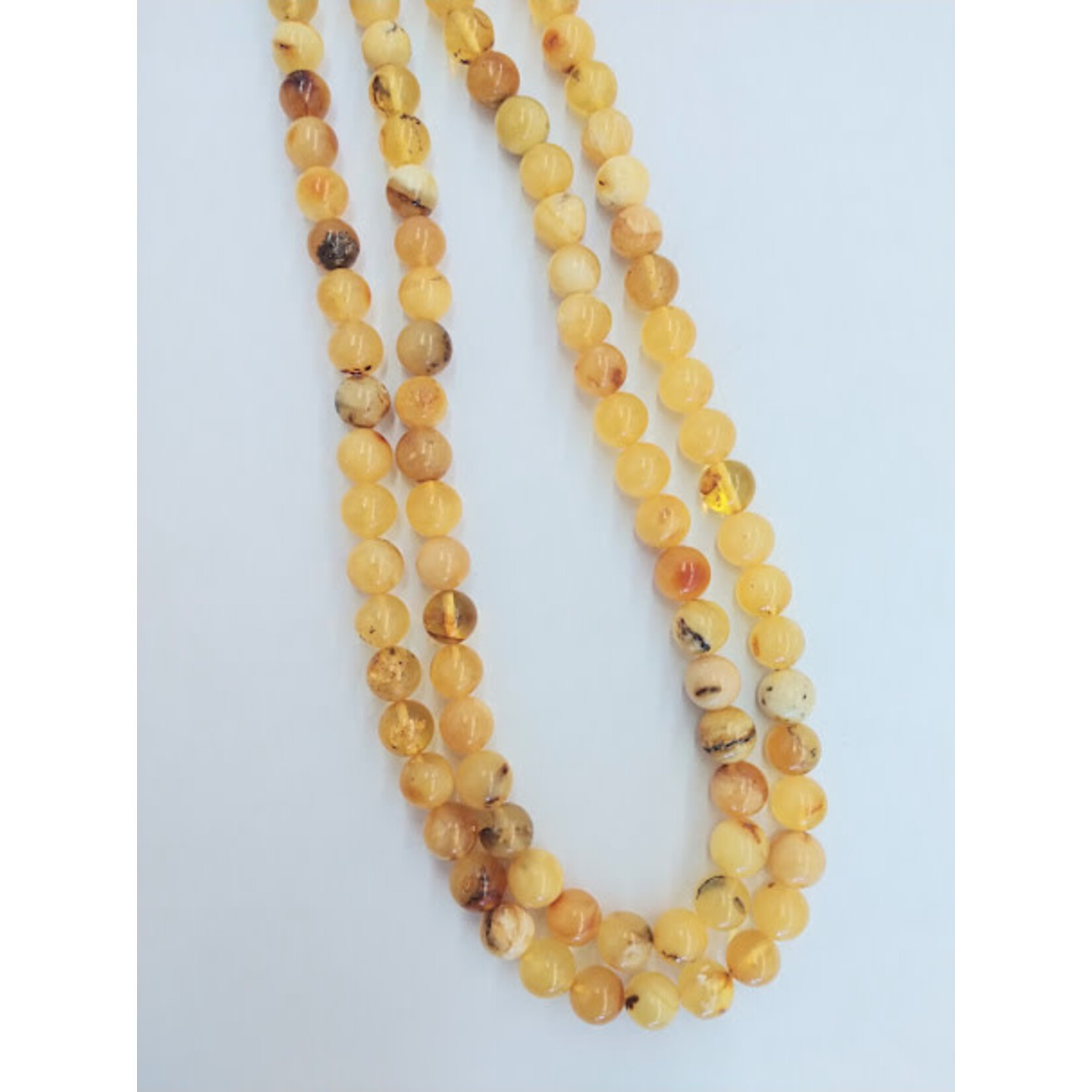 Amber  6mm Smooth Round Bead Strand