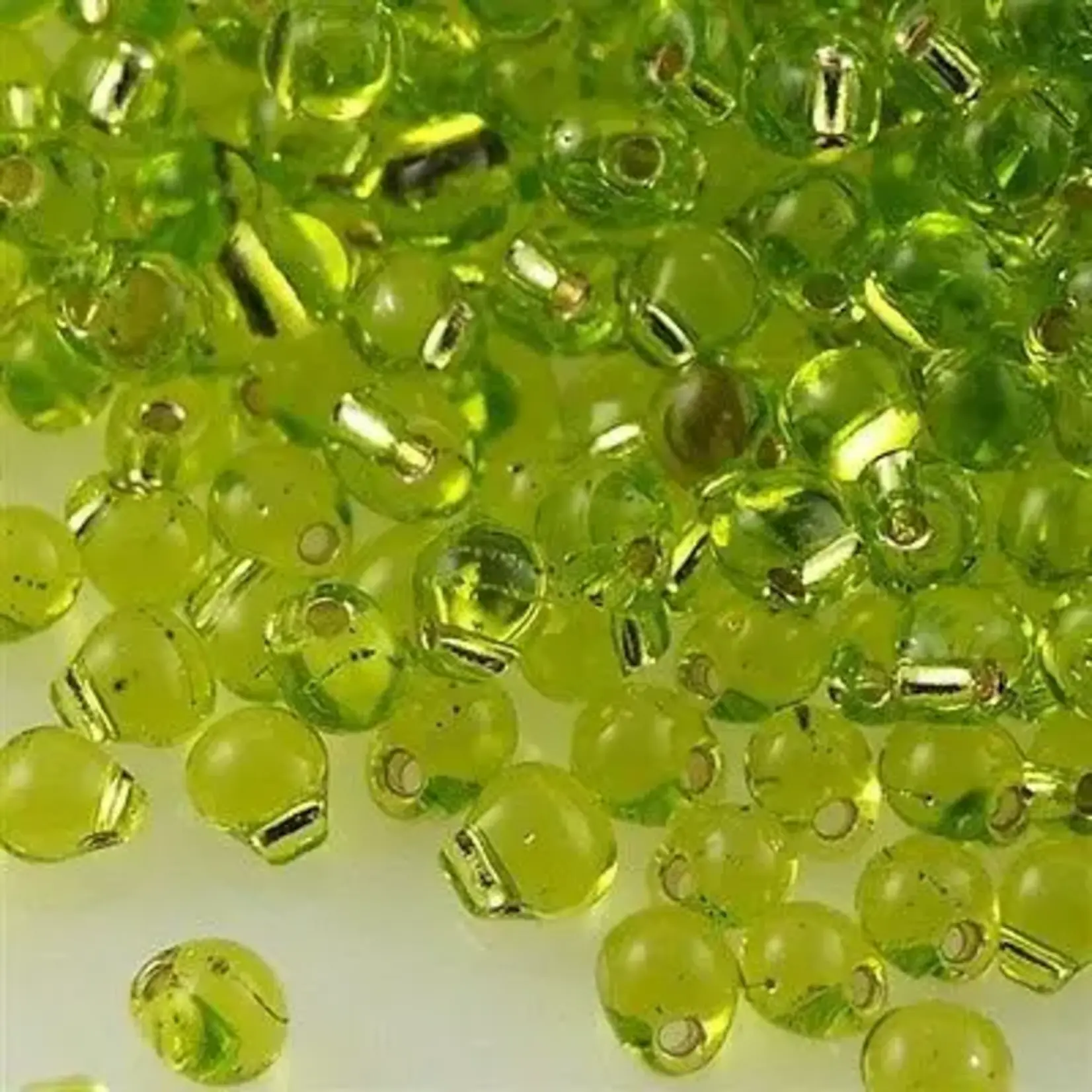 Fringe Drops Silver Lined Lime Green- Bag of 30