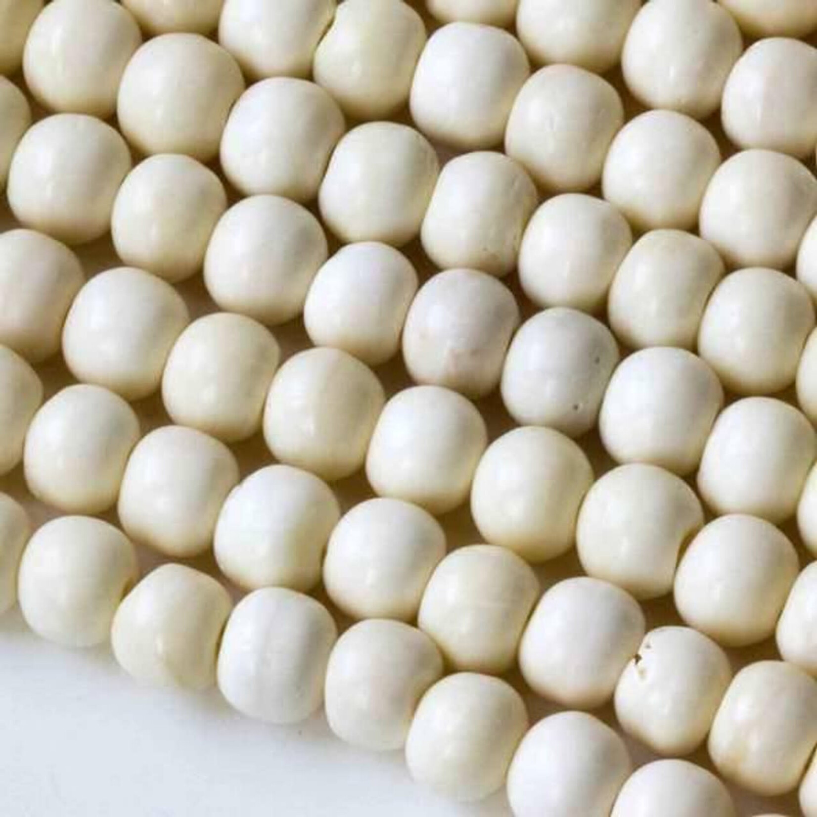 Bone 10mm Large Hole Round Bead Strand
