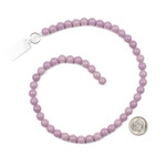 Glass  6mm Glow-in-the-Dark Pink Round Bead Strand