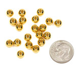 Stainless Steel   5x6mm 18k Gold Plated Round Bead - 20 Pieces