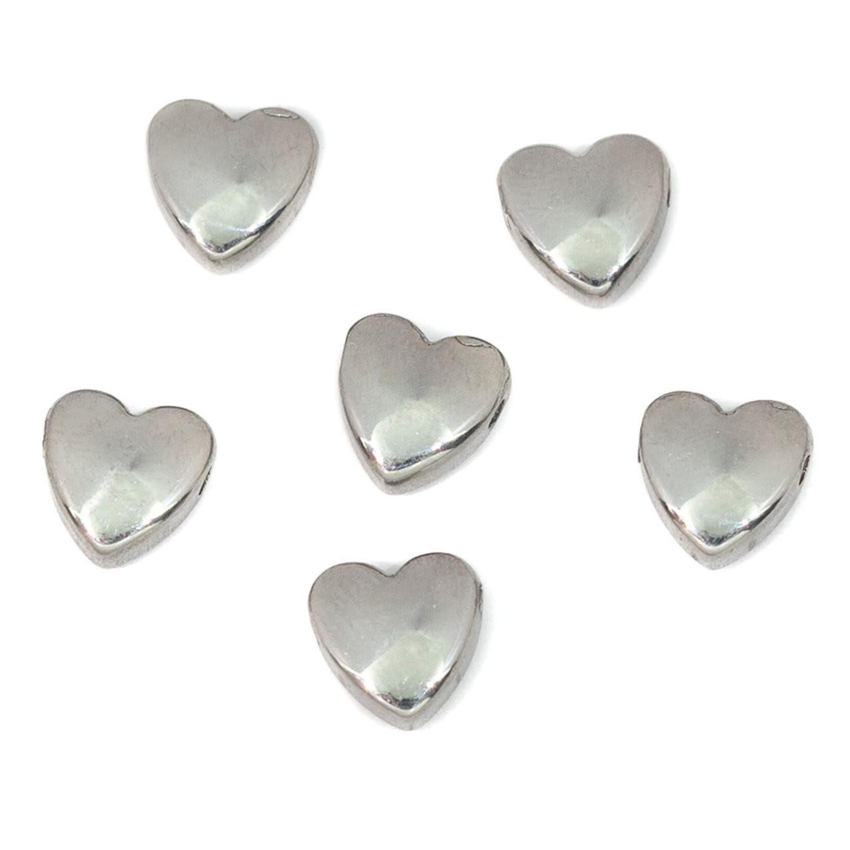Stainless Steel   8mm Top Side Drilled Heart Bead