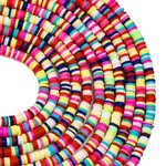 Polymer Clay  1x4mm Heishi Fiesta Confetti Mix Bead Strand