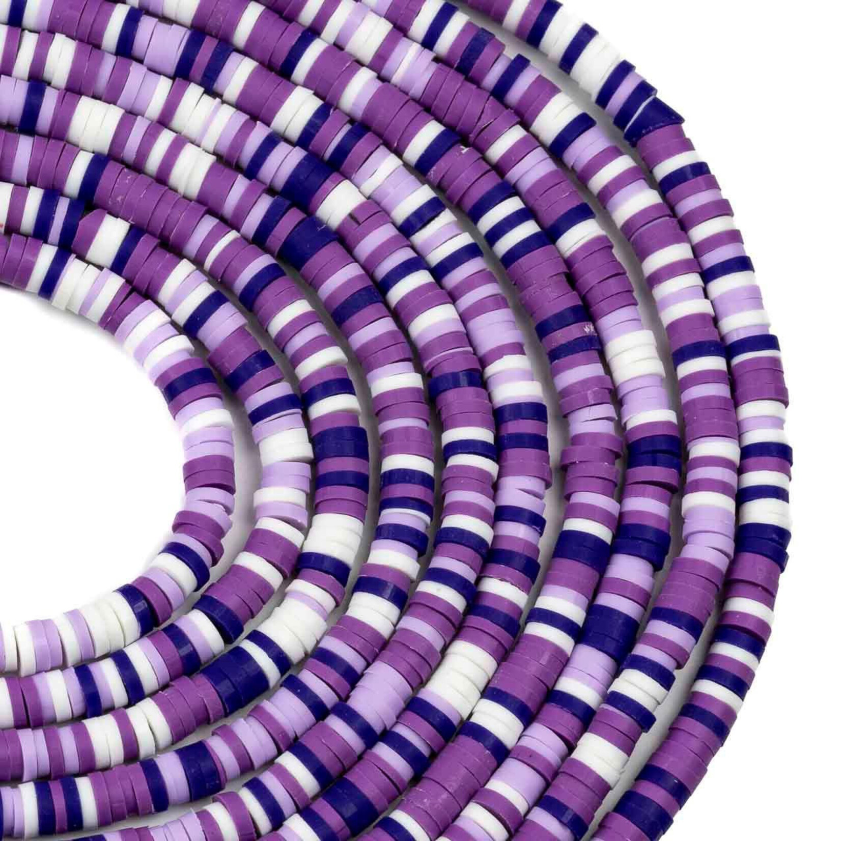 Polymer Clay  1x4mm Heishi Orchid Petal Mix Bead Strand
