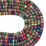 Polymer Clay  1x8mm Heishi Vineyard Mix Bead Strand