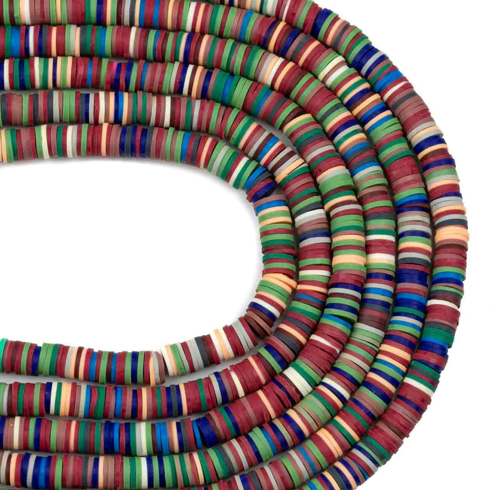 Polymer Clay  1x8mm Heishi Vineyard Mix Bead Strand